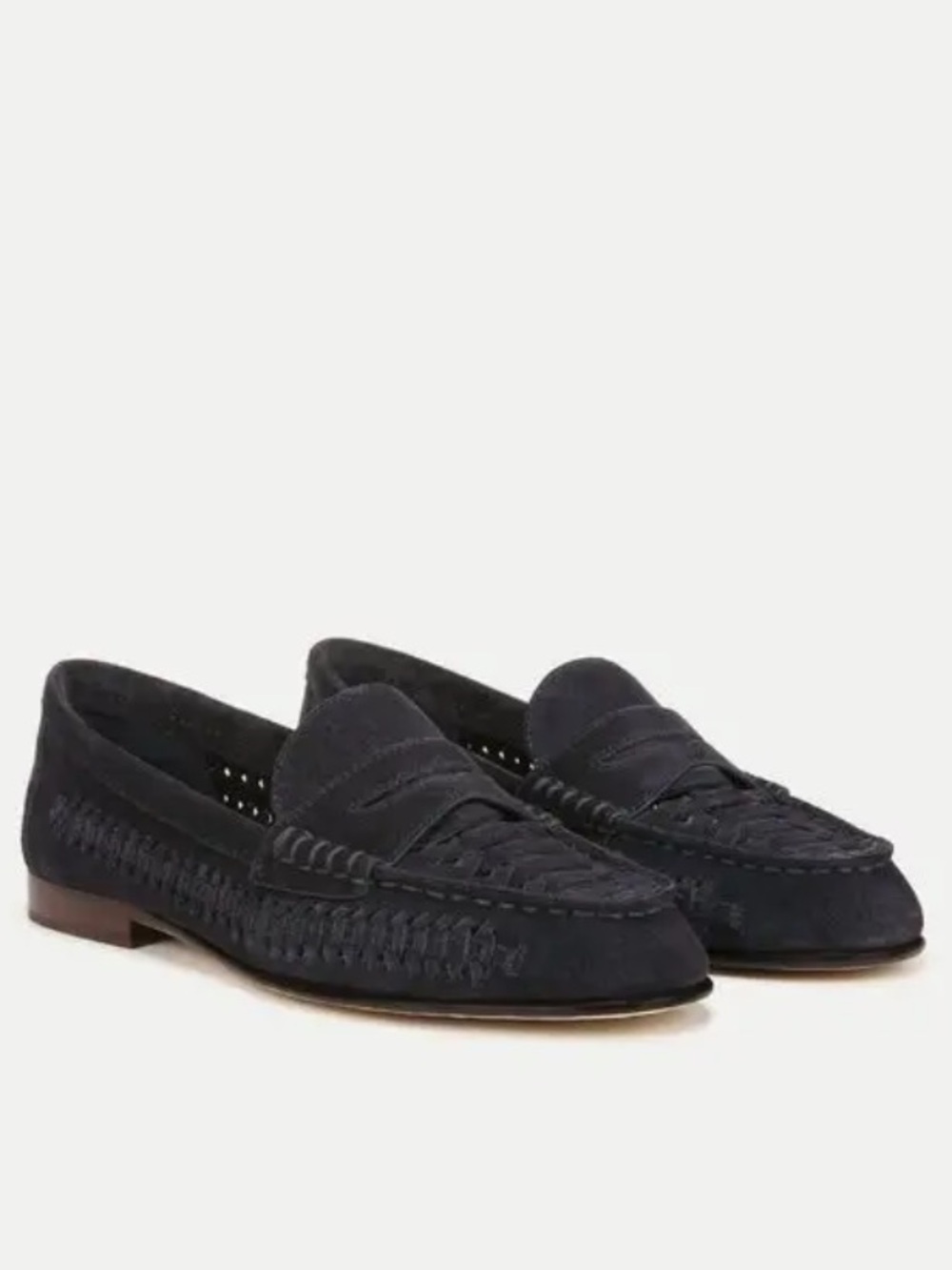 Veronica Beard NIB Penny Woven Suede Loafers Indigo Blue Size 9 - Picture 3 of 12